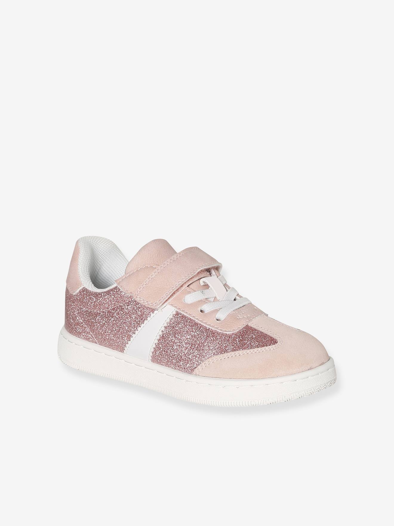 Baskets met klittenband en elastische veters kind collectie kleuterschool veel roze afbeelding