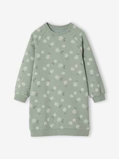 -Jurk van molton met bloemenprint