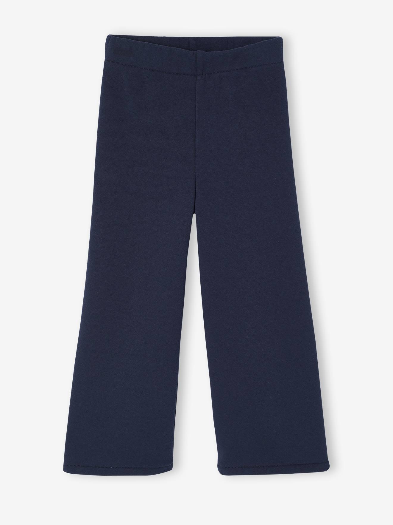 Gevoerde wijde legging van fleece voor meisjes marineblauw afbeelding
