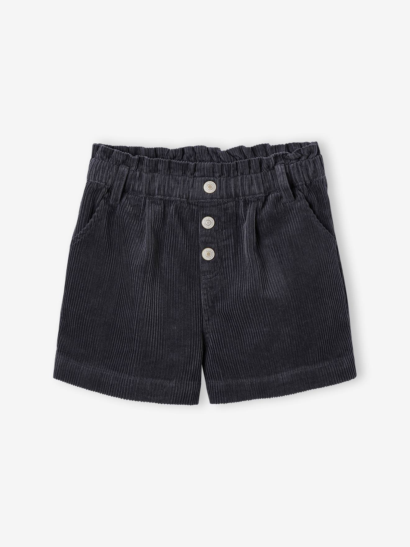 Fluwelen short met paperbag-vorm meisjes grijs afbeelding