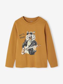 Jongens-Oeko-Tex® fun T-shirt met lange mouwen en kattenmotief voor jongens