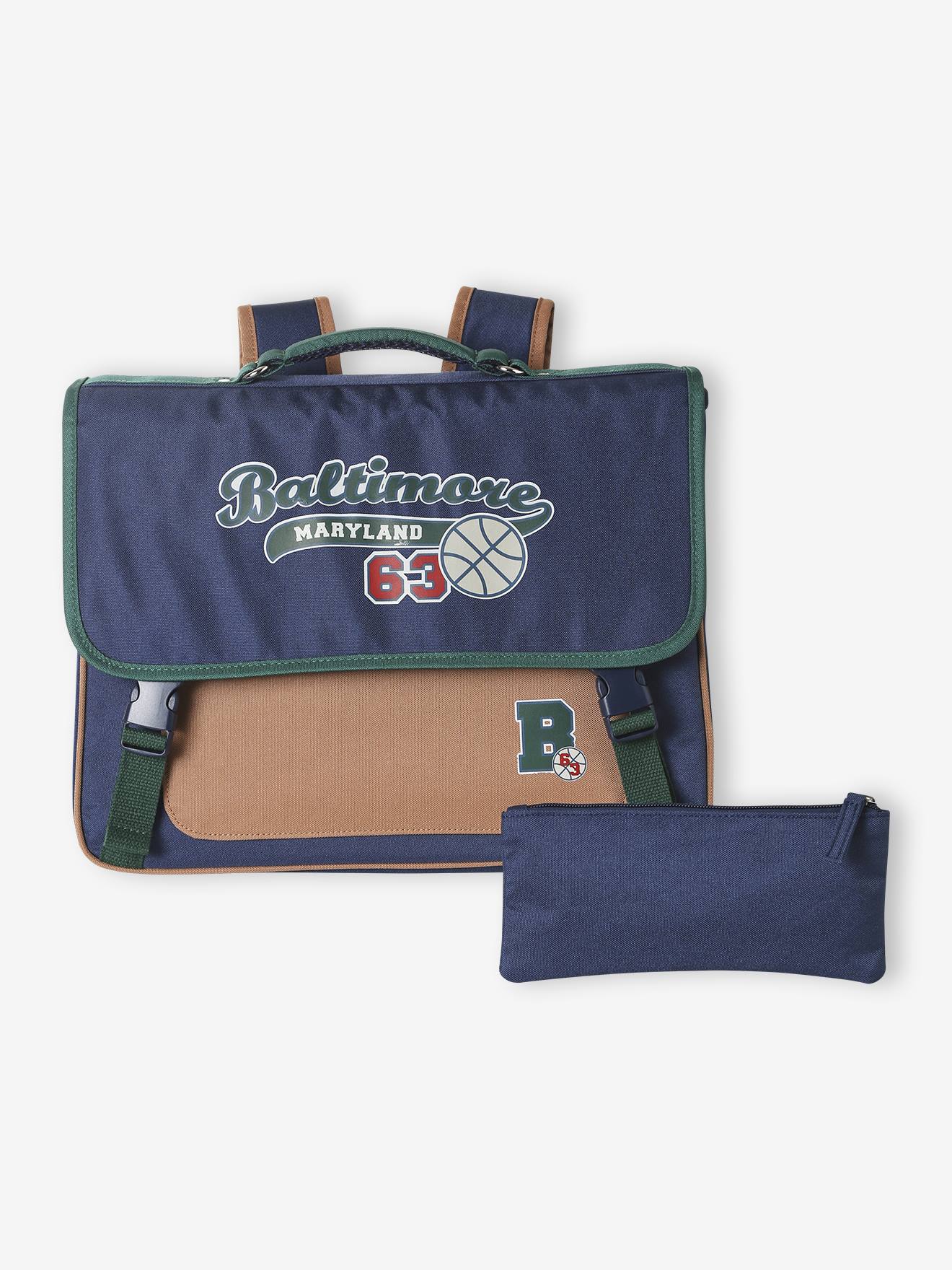 Schooltas + etui Baltimore jongen marineblauw afbeelding