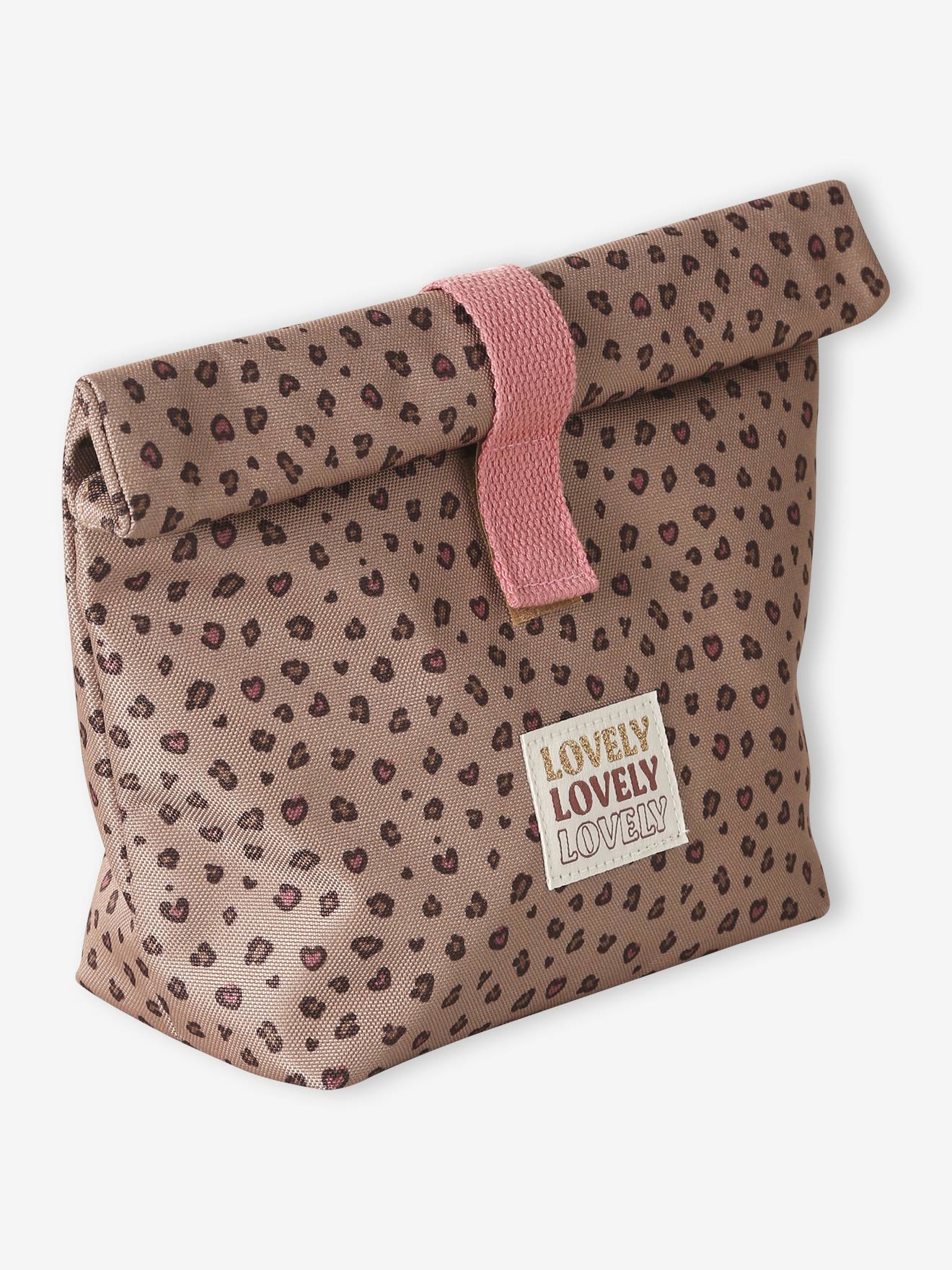 Geprinte luipaard lunchtas beige afbeelding