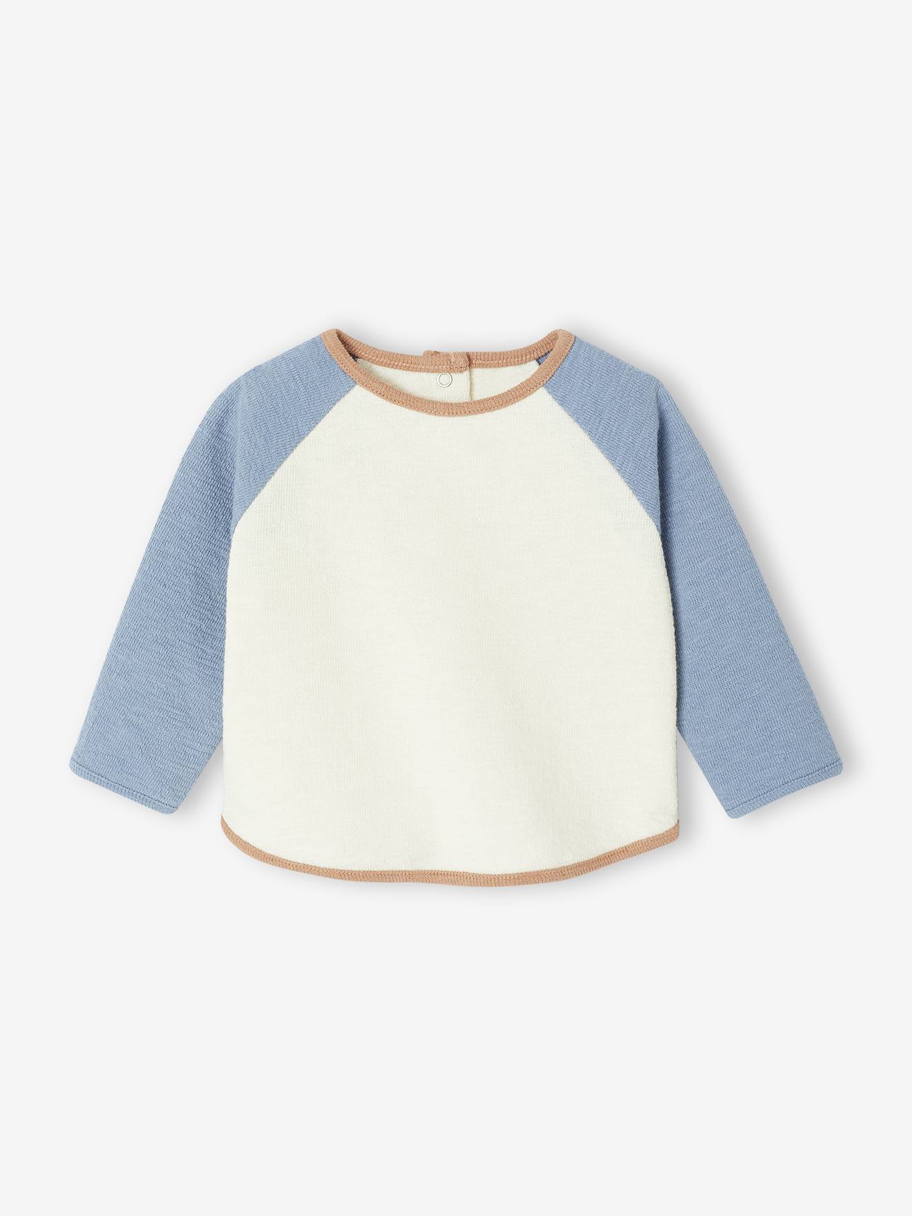 T-shirt babypakje met lange mouwen colorblock ecru afbeelding