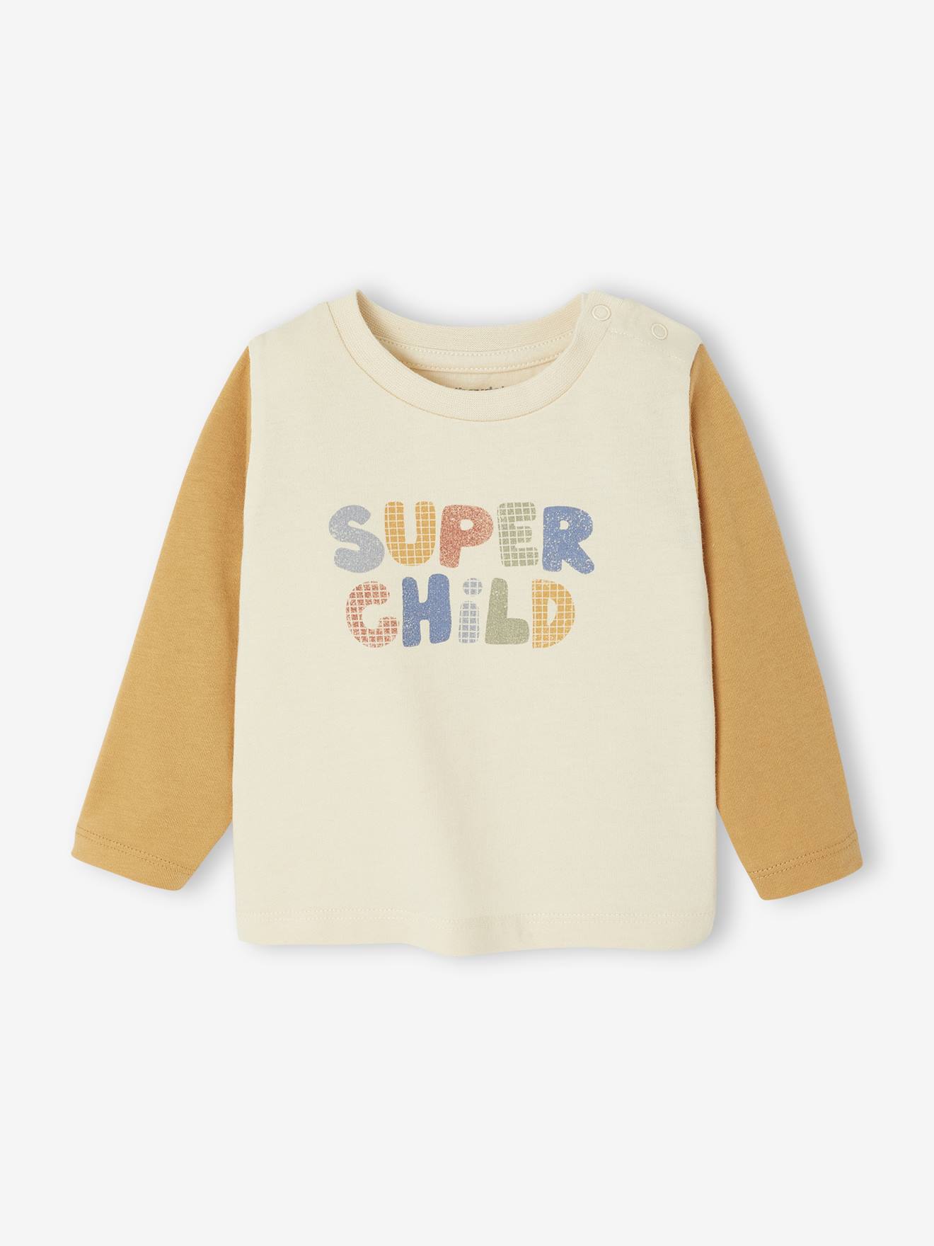 T-shirt baby lange mouwen okergeel afbeelding
