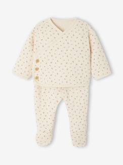 Baby-Babyset-Gewatteerde set vest + broek met voetjes volledig bedrukt