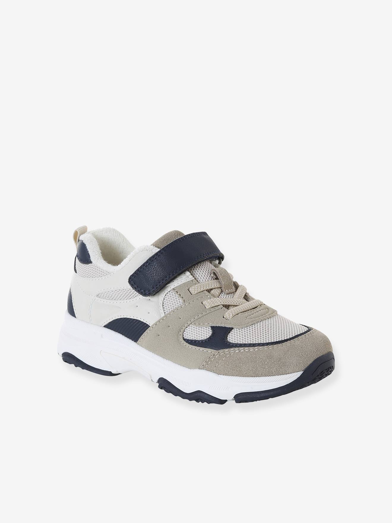 Baskets met elastische veters en klittenband voor kinderen ecru afbeelding