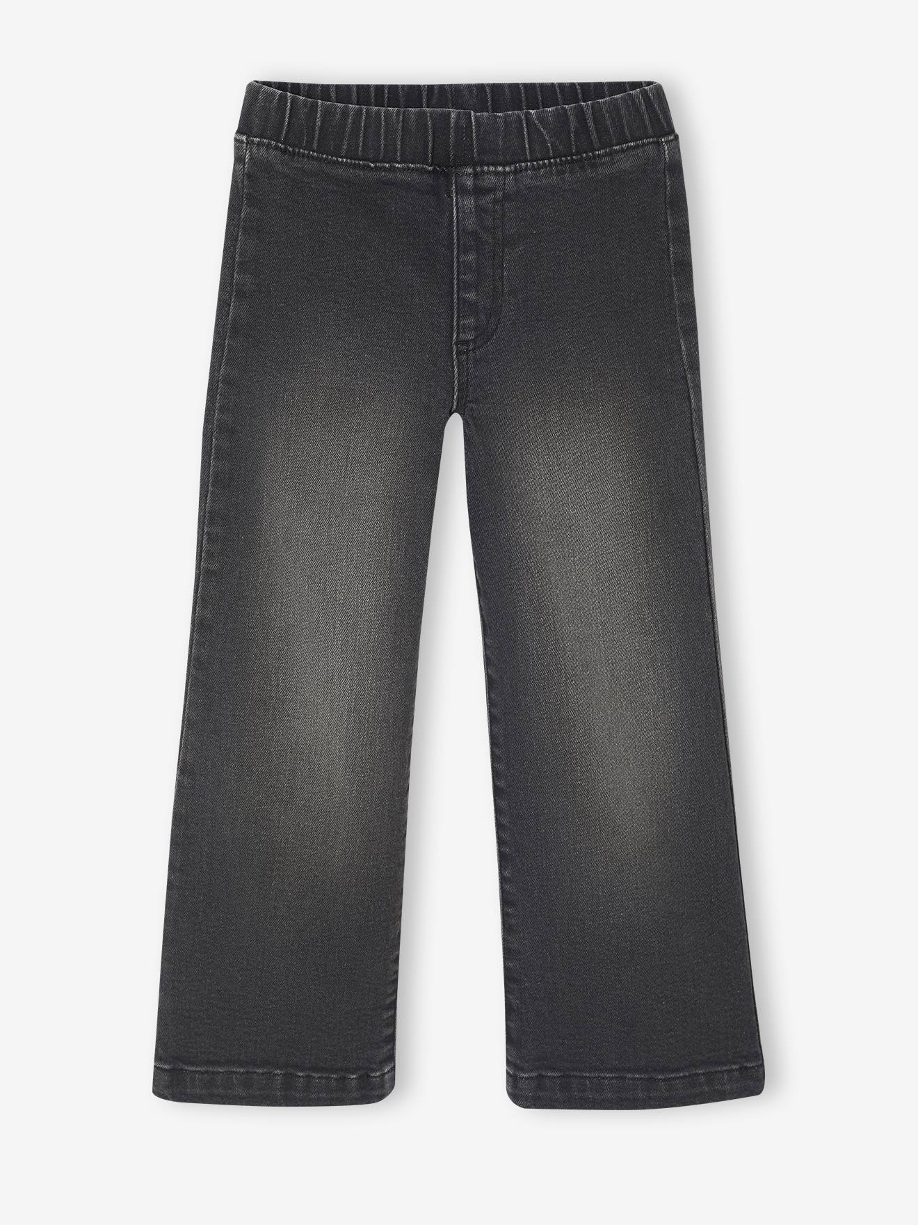 Wijde tregging voor meisjes van denim denimgrijs afbeelding