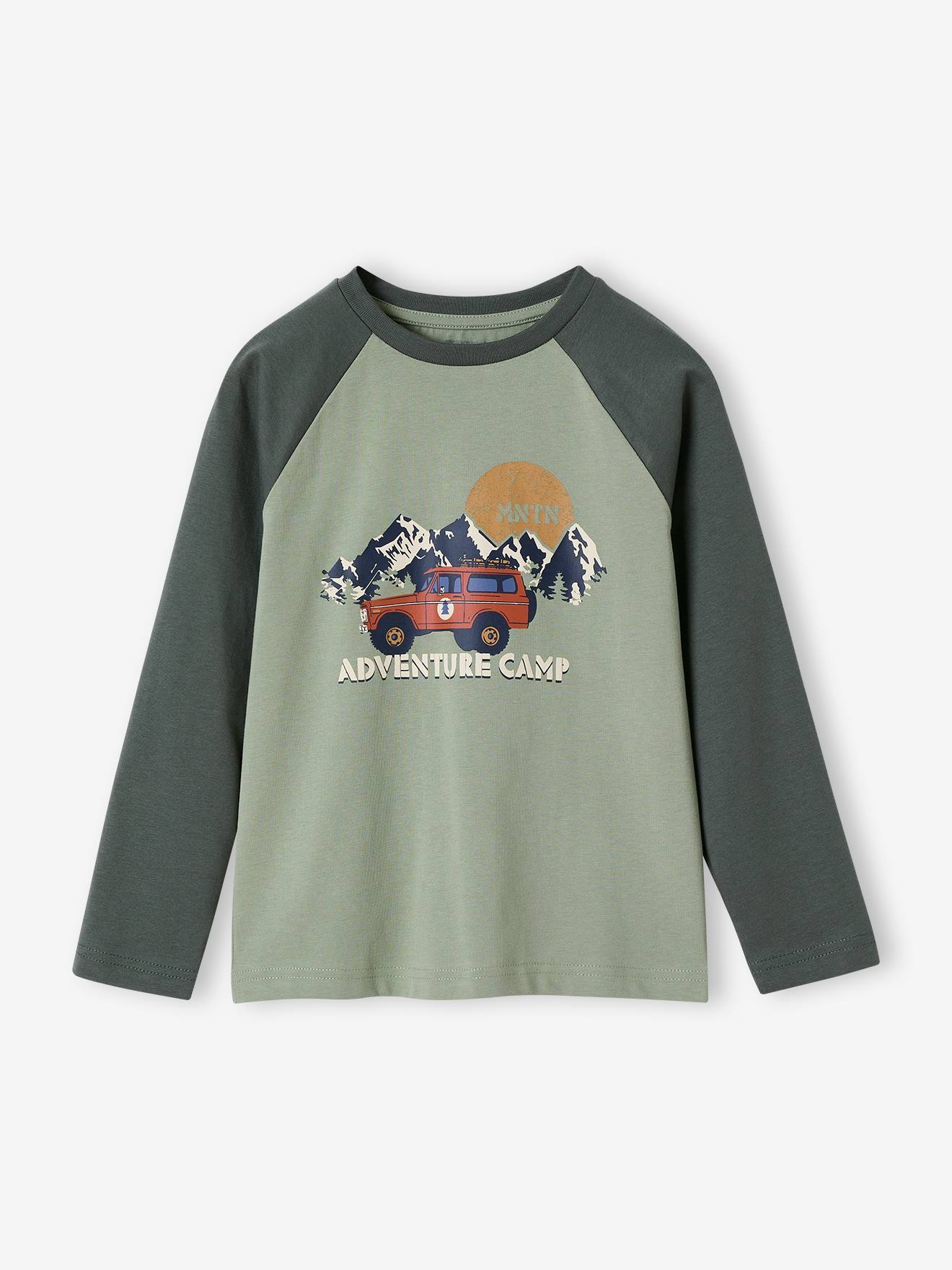 Oeko-Tex® grafisch jongens-T-shirt met raglanmouwen kaki afbeelding