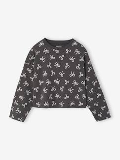 Meisje-T-shirt crop top voor meisjes met lange mouwen