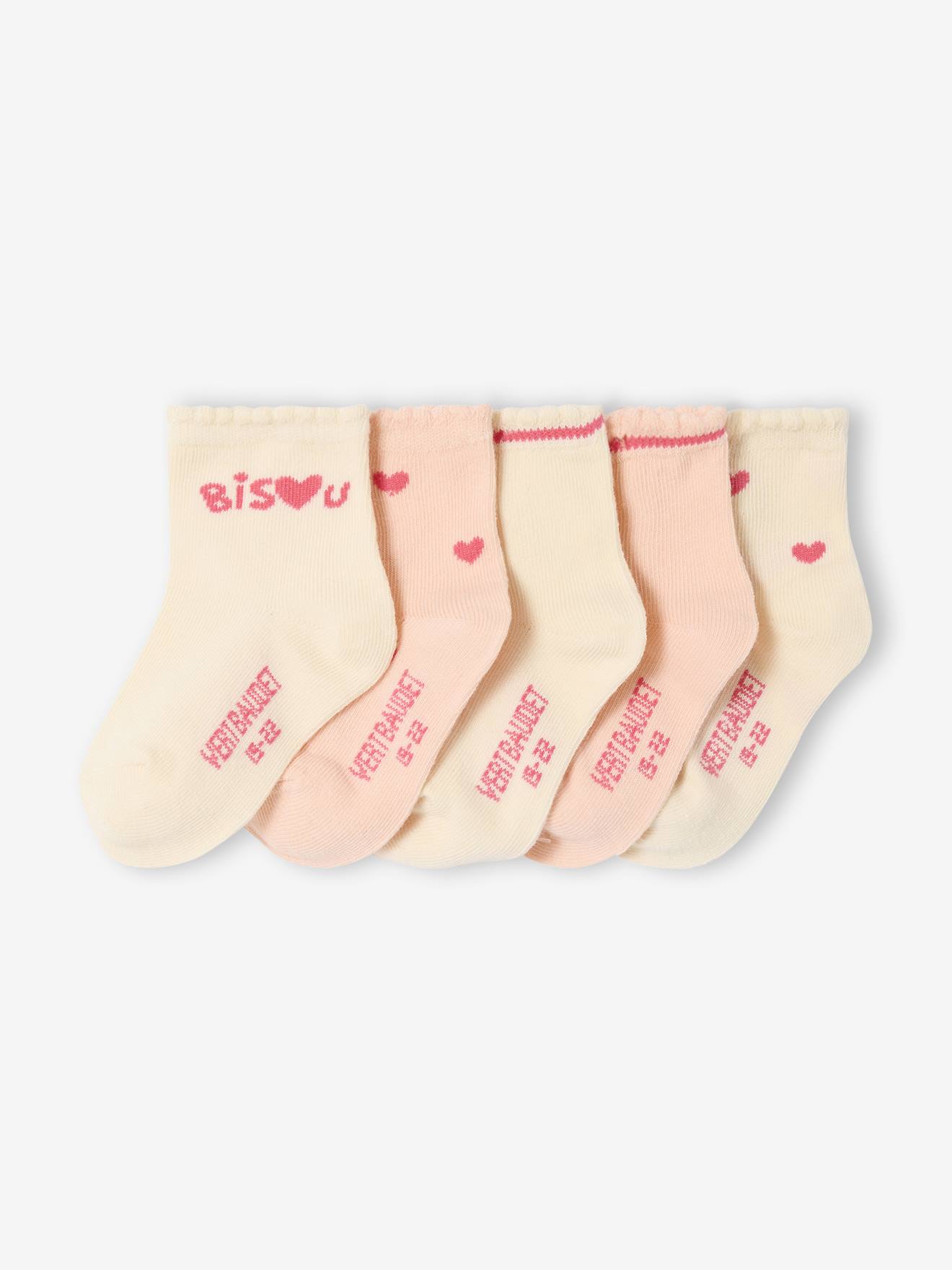 Set van 5 paar sokken "c½urs" baby oudroze afbeelding