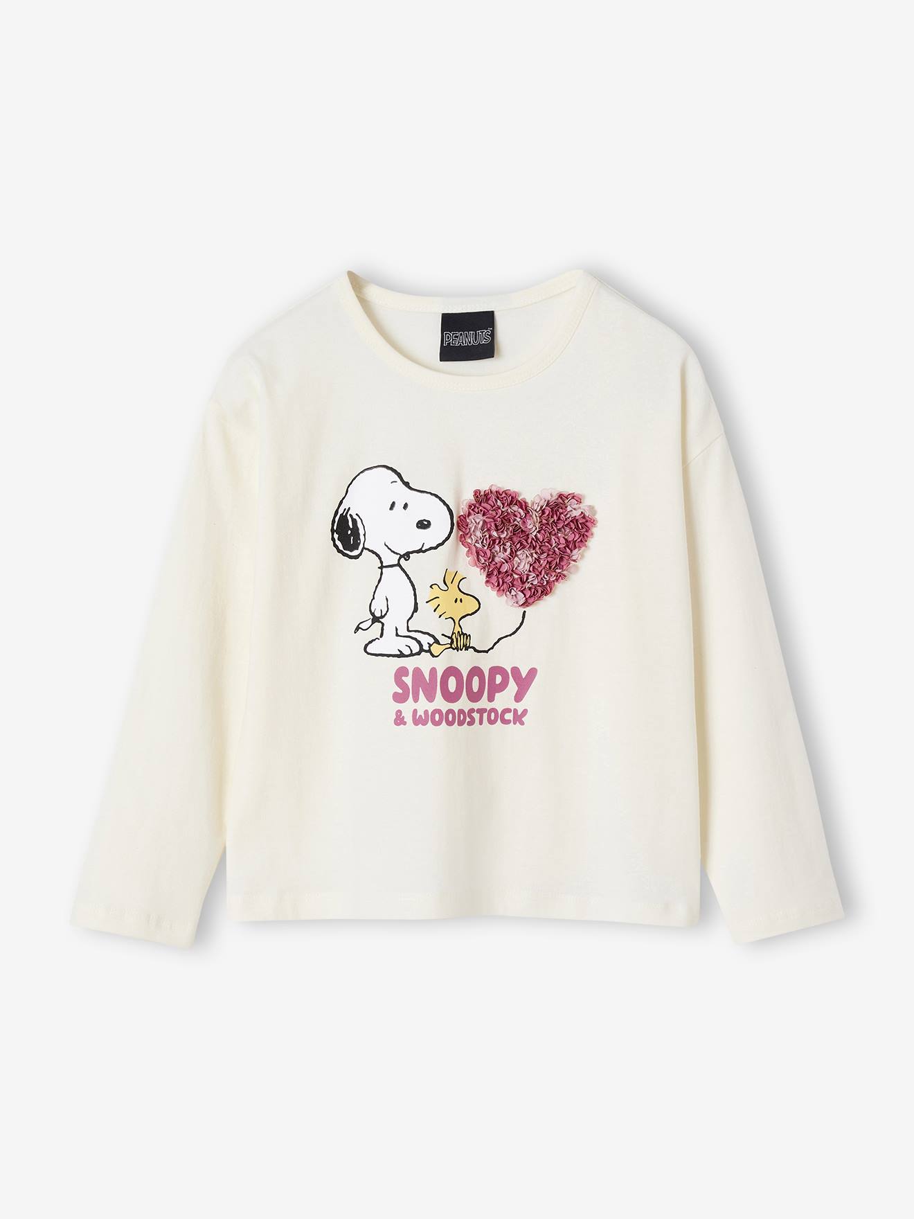 SNOOPY Peanuts® t-shirt met lange mouwen voor meisjes ecru afbeelding