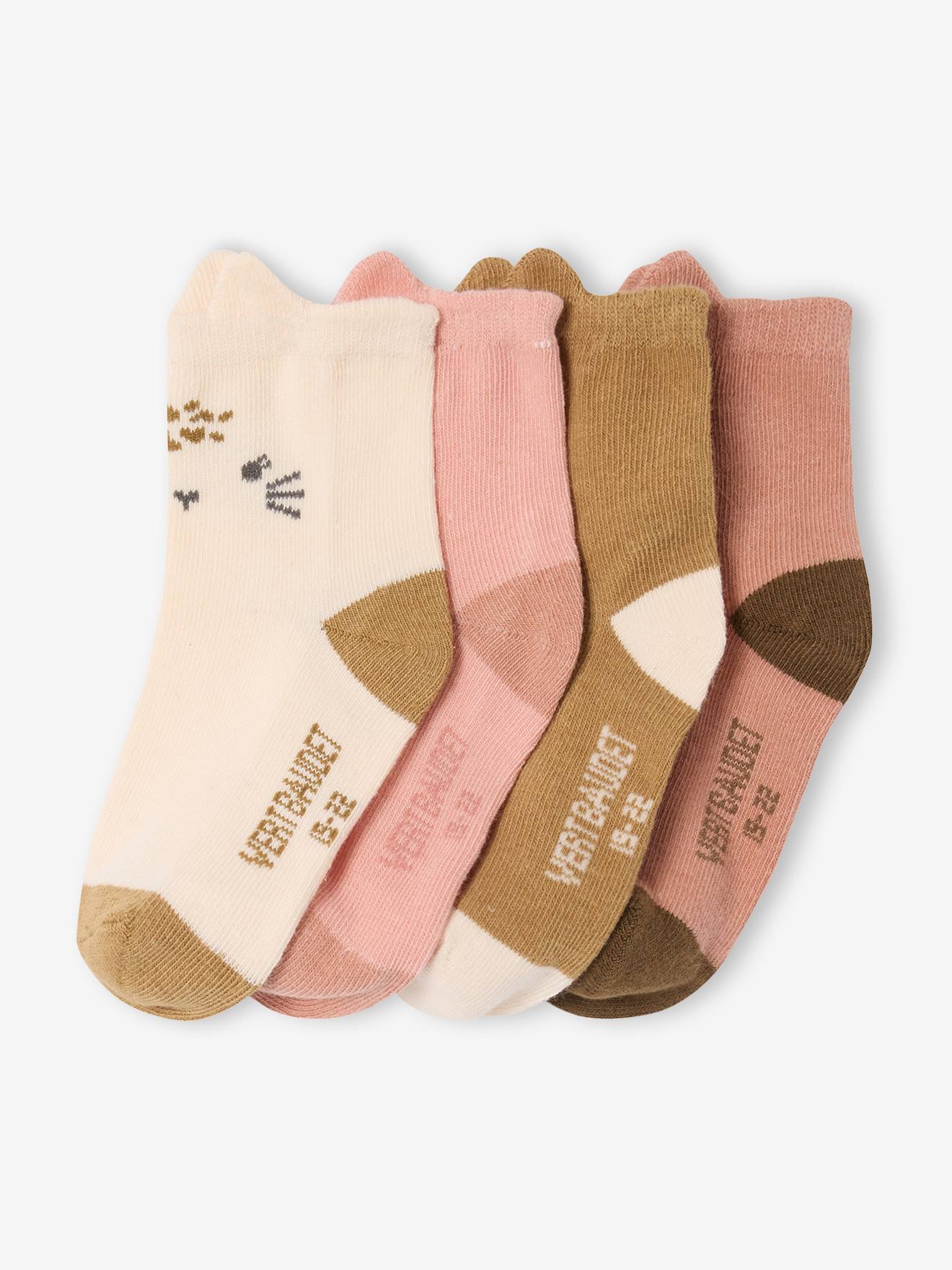 Set van 4 paar sokken "dieren" baby rozen afbeelding