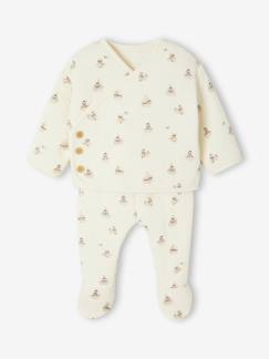 Baby-Gewatteerde set vest + broek met voetjes volledig bedrukt