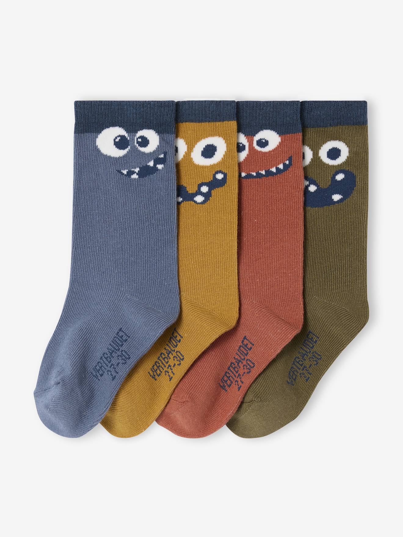 Set van 4 paar sokken "monsters" jongen blauw afbeelding