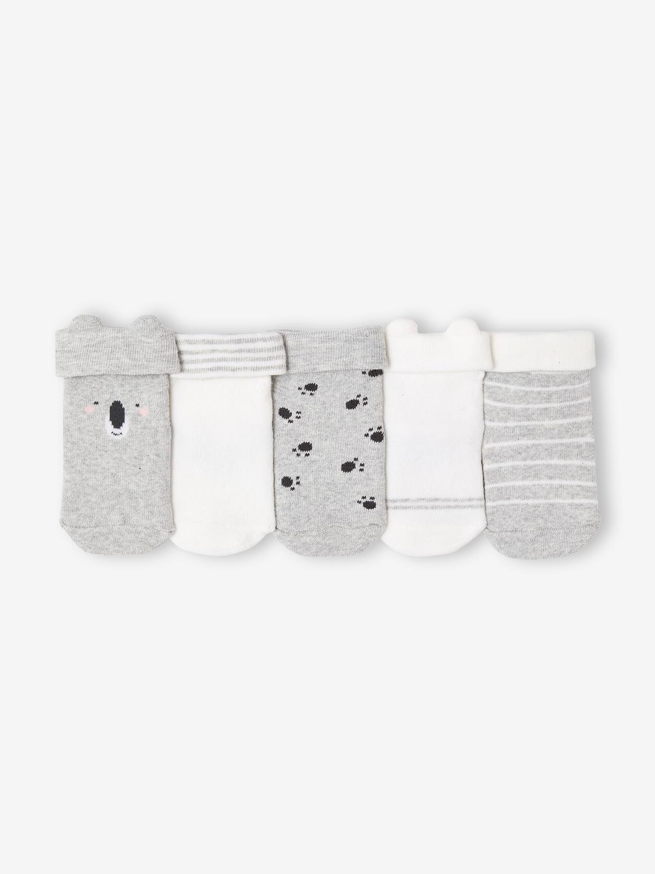 Set van 5 paar sokken "koala" baby gemêleerd grijs afbeelding