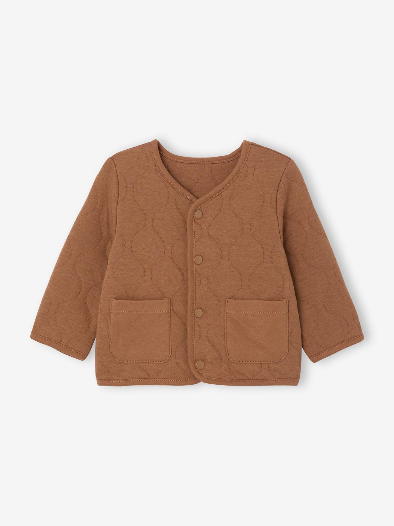 Gequilte vestje baby met drukknoopsluiting karamel afbeelding