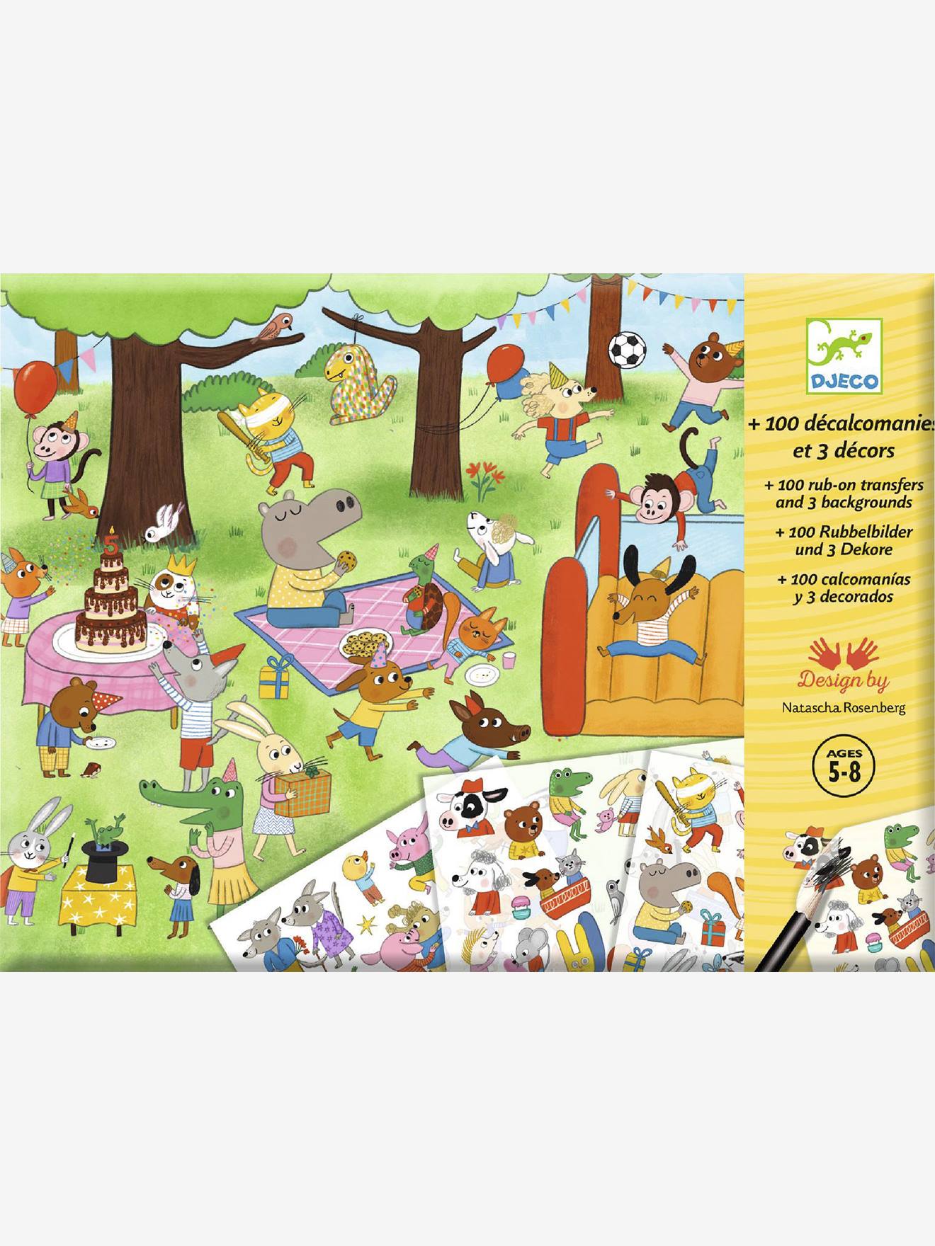 Decalcomanie Het is feest DJECO groen afbeelding