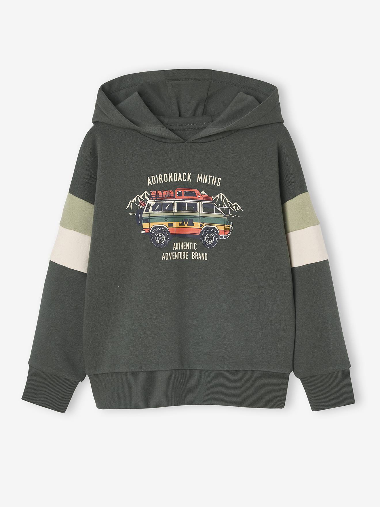 Sweater met capuchon met geplaatste print korstmos afbeelding