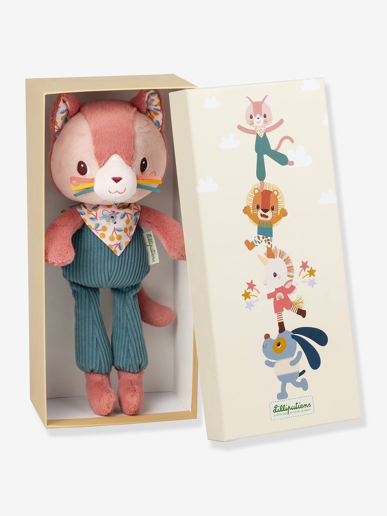 Knuffelzachte knuffel en zijn geschenkdoos LILLIPUTIENS rozen afbeelding