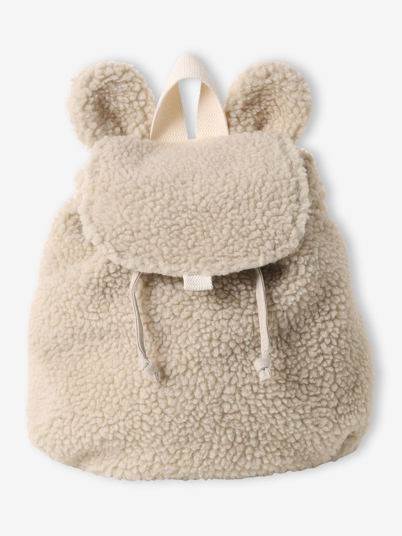 Rugzak voor de kleuterschool met oren in volume zandbeige afbeelding