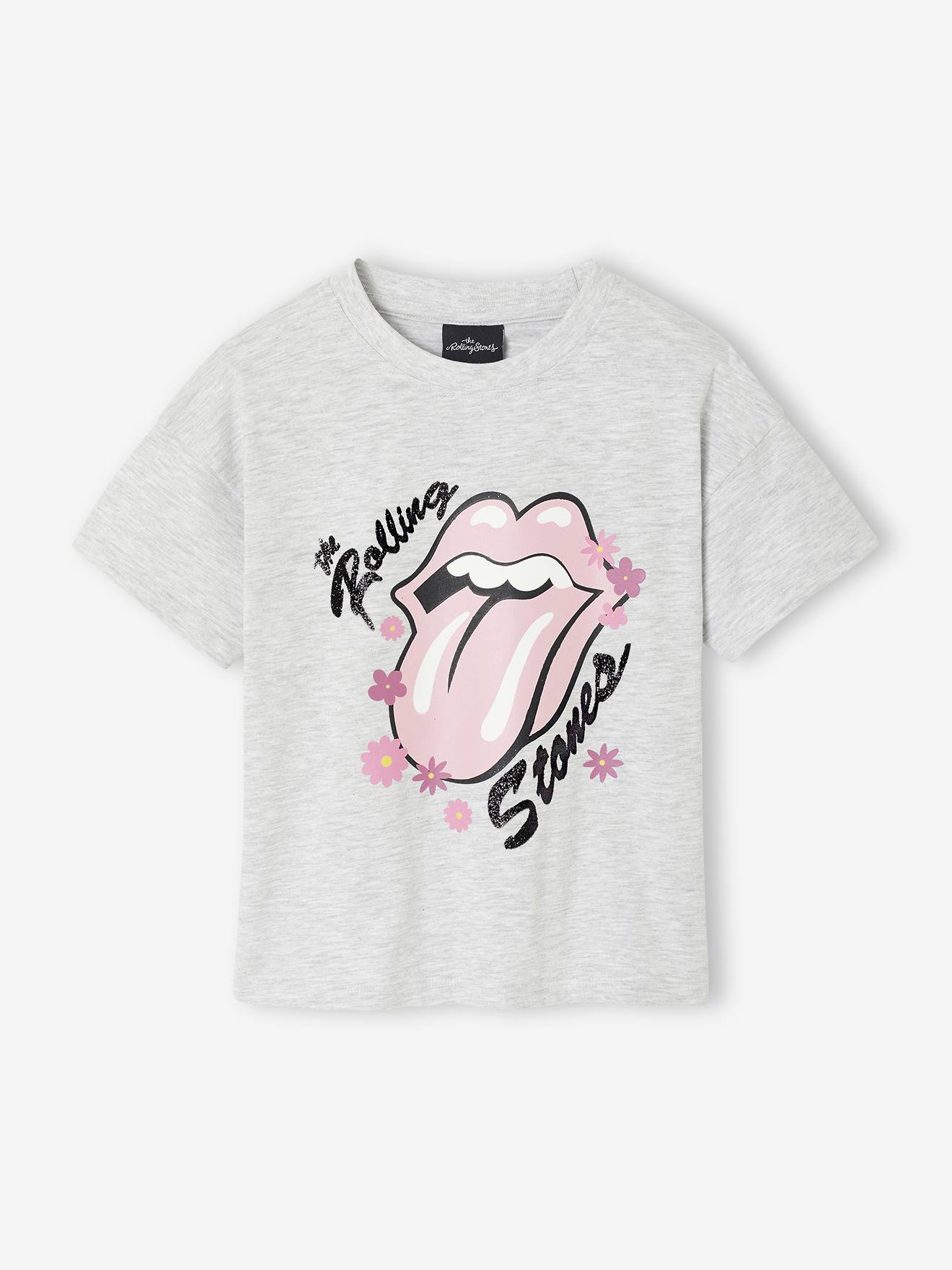 T-shirt meisje The Rolling Stones® gemêleerd grijs afbeelding
