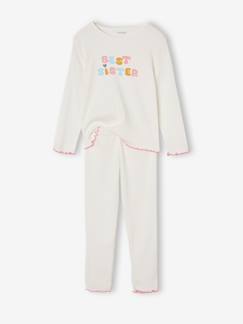 Meisjespyjama van geribd jersey Best Sister  - vertbaudet enfant