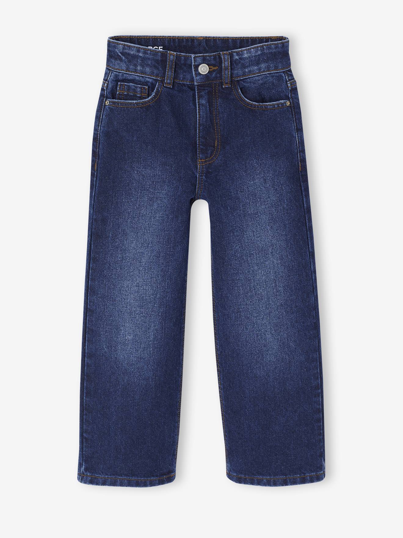 Ruime meisjesjeans MorphologiK met een smalle taille donkerblauw afbeelding