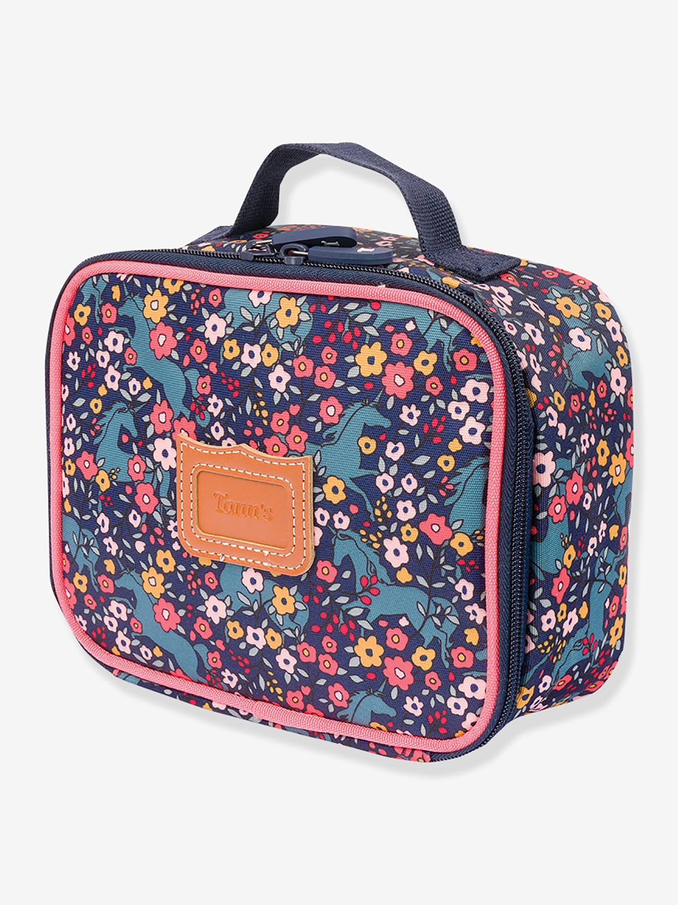 Alba bloemen en eenhoorns lunchbox Les Fantaisies TANNS marineblauw afbeelding