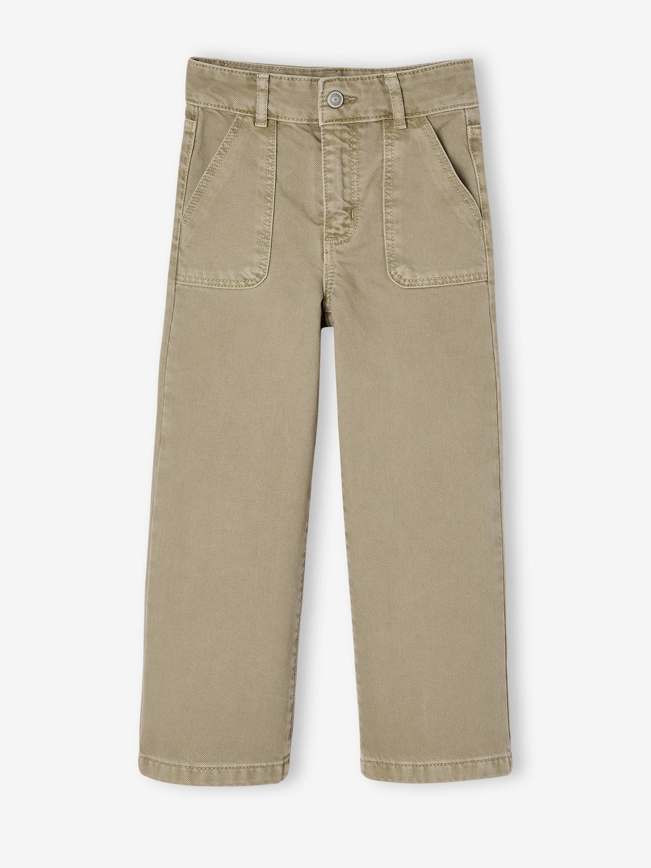 Wijde broek voor meisjes small Morpho kaki afbeelding