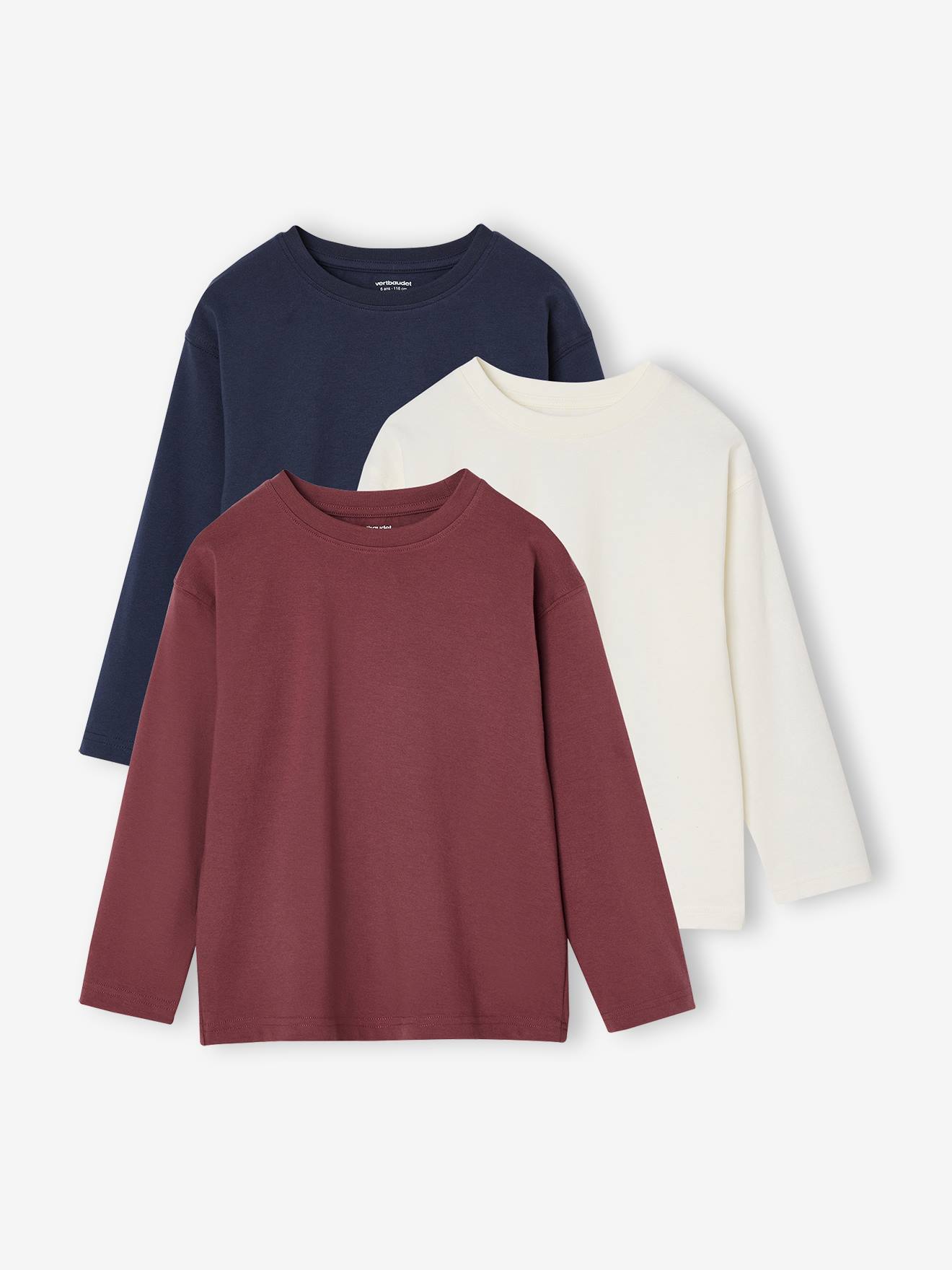 Set van 3 effen T-shirts terracotta afbeelding