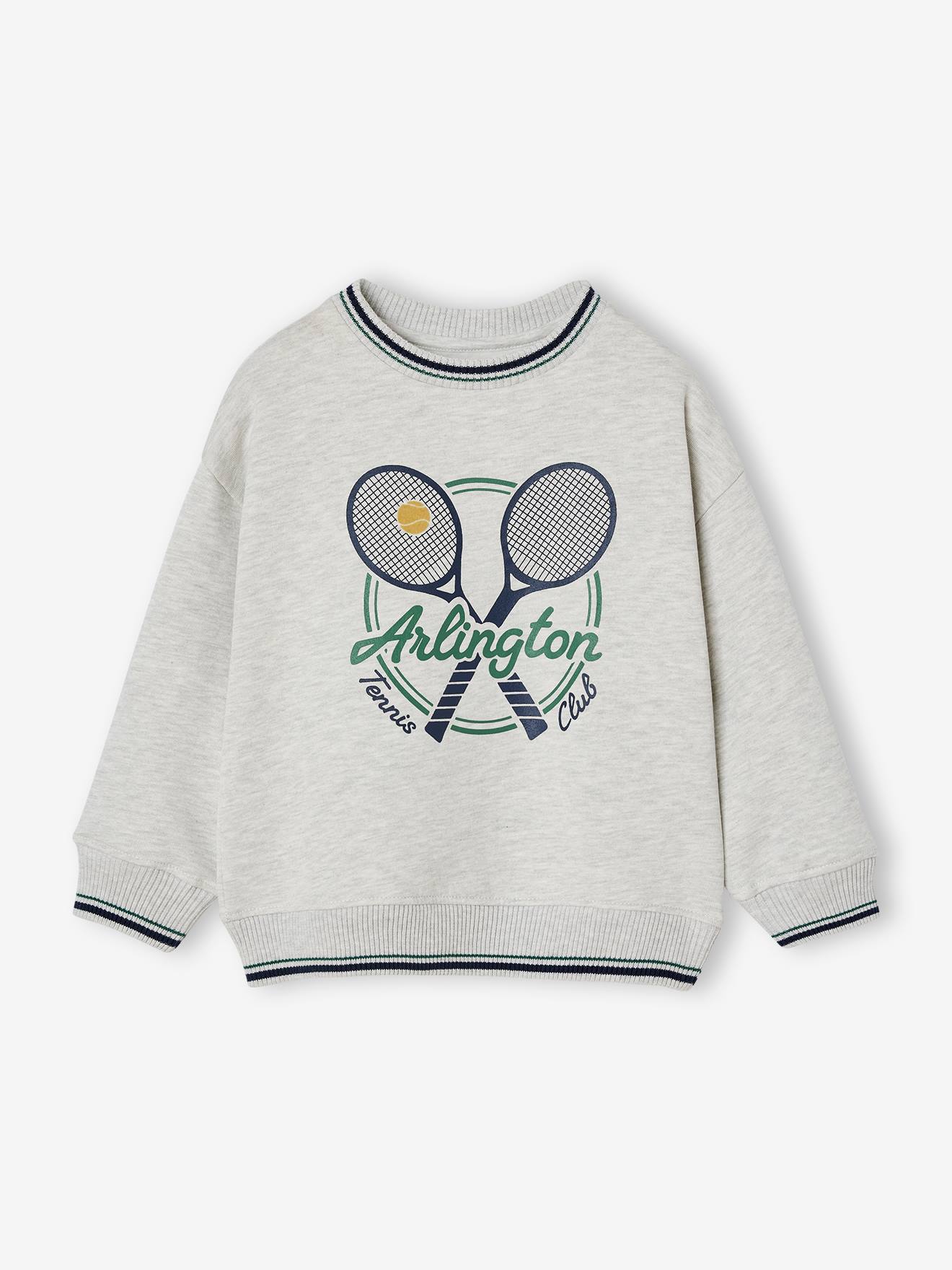 Sweater voor jongens Tennis gemêleerd grijs afbeelding