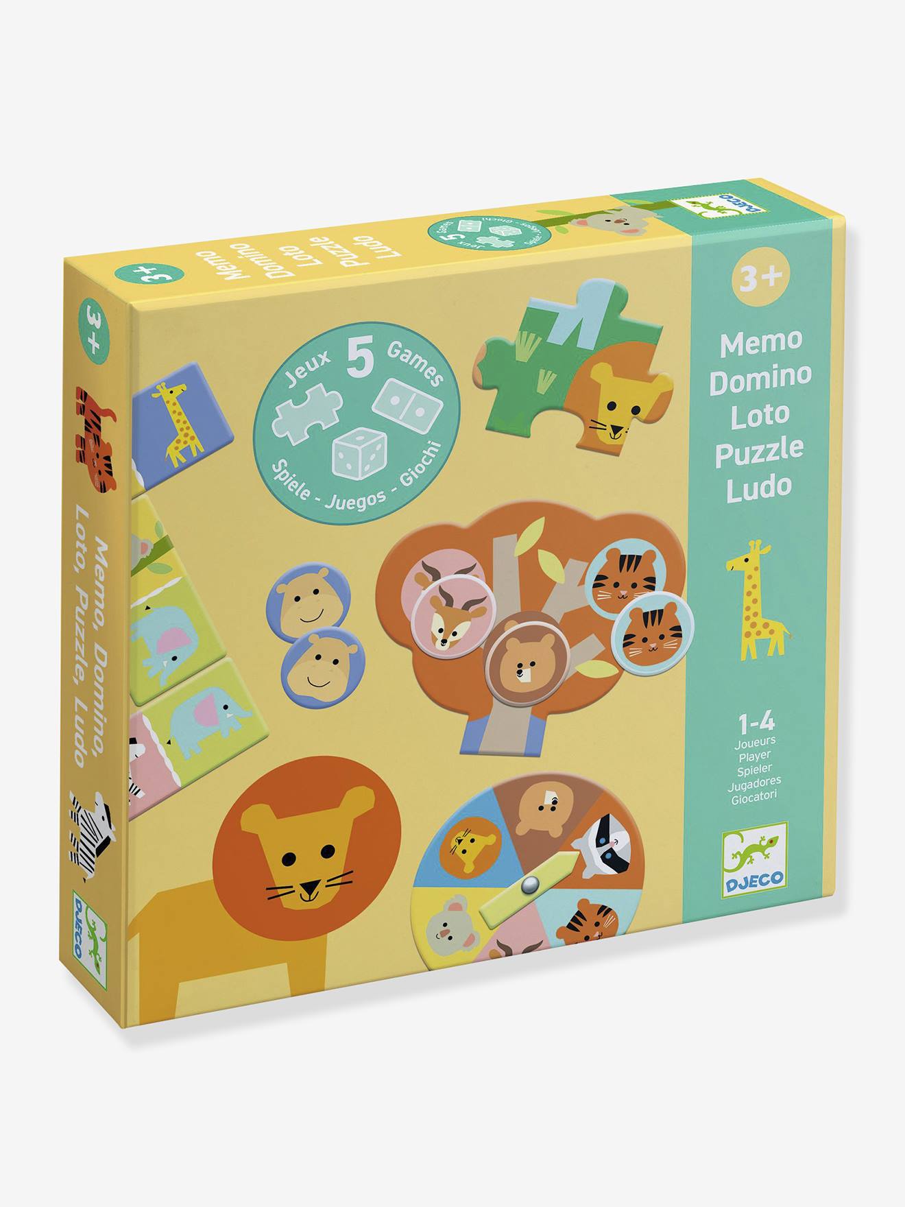 Wilde dieren - 5 DJECO spellen geel afbeelding