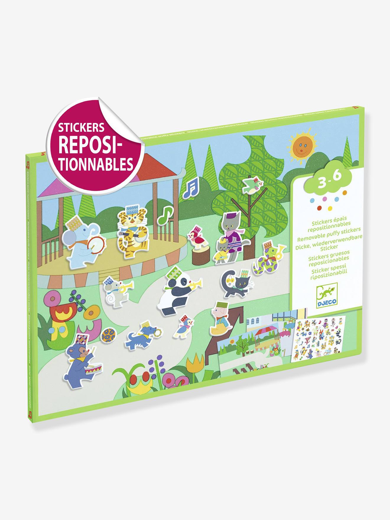 Verplaatsbare stickers Fanfare DJECO groen afbeelding