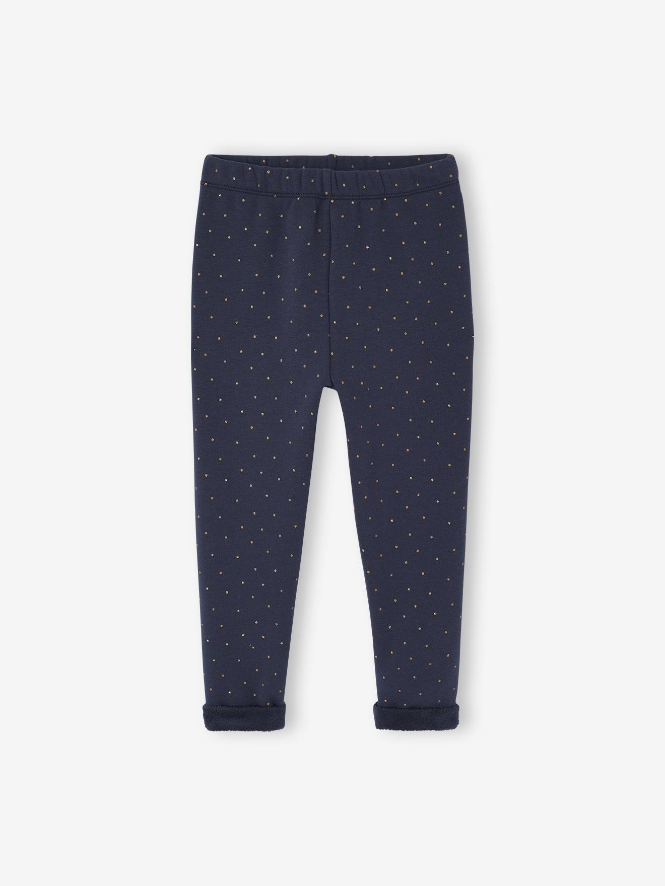 Meisjeslegging met fleecevoering inktblauw afbeelding