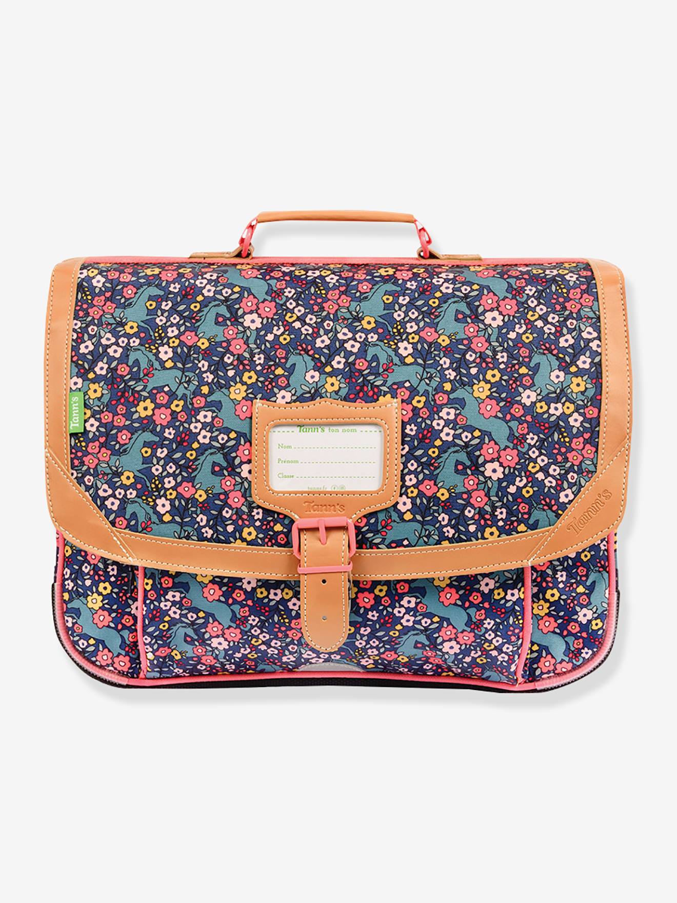 Schooltas Alba bloemen en eenhoorns Les Fantaisies TANNS 38 cm marineblauw afbeelding