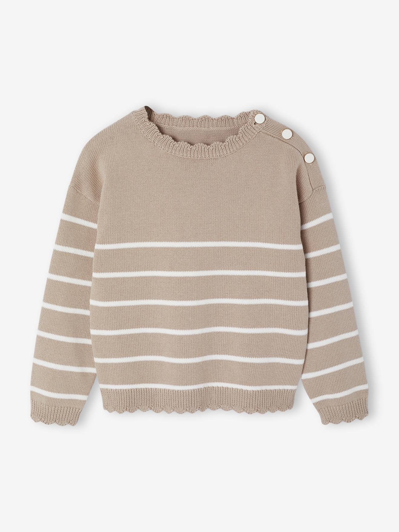 Sierlijke marinièretrui meisjes gemêleerd beige afbeelding