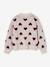 Jacquard vest met hartjes meisjes goudbeige+lila+oudroze - vertbaudet enfant 
