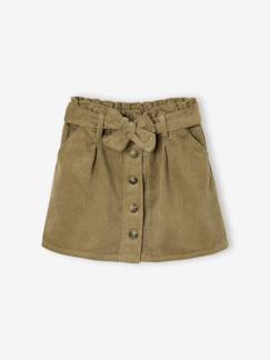 Paperbag-rok van ribfluweel  - vertbaudet enfant