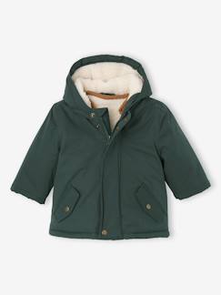 Baby-Mantels, combipakje, engelennestje-Mantels-Parka 3-in-1 baby met afneembaar vestje van sherpa