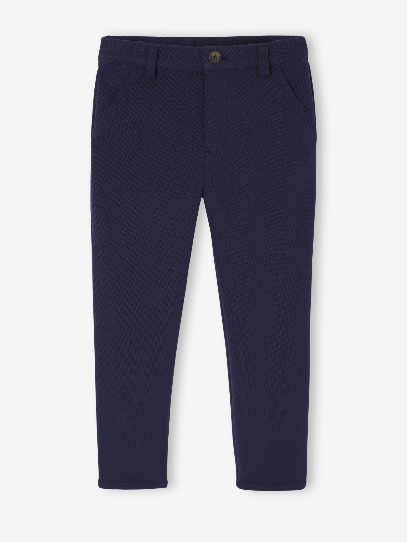Casual kostuumbroek voor jongens marineblauw afbeelding
