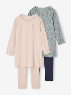 Meisje-Set van 2 nachtjurk + legging voor meisjes Bloemen