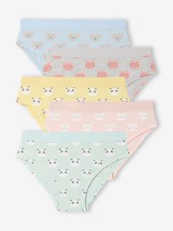Set van 5 slipjes voor meisjes Dieren  - vertbaudet enfant