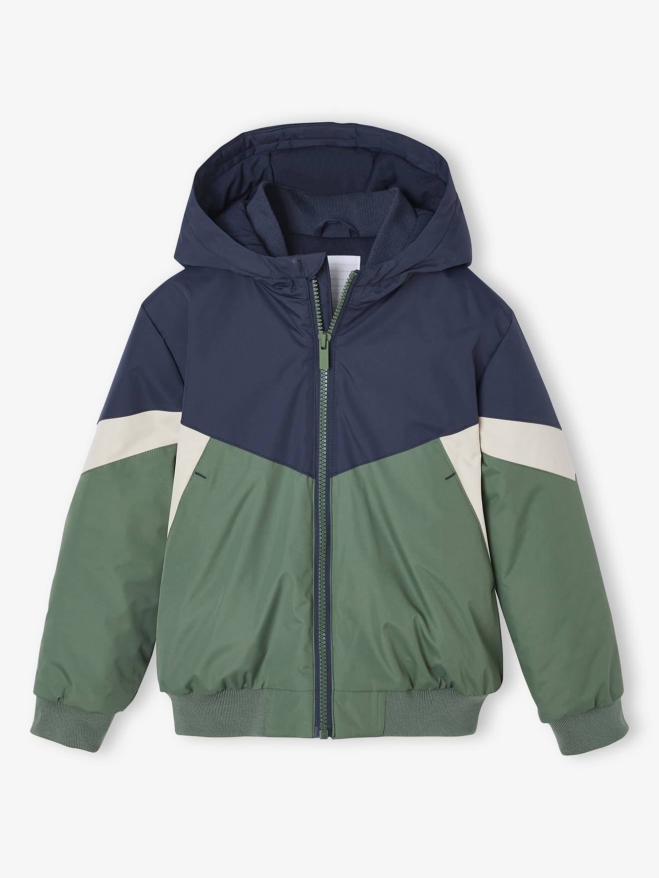 Windjack colorblock voor jongens groen afbeelding