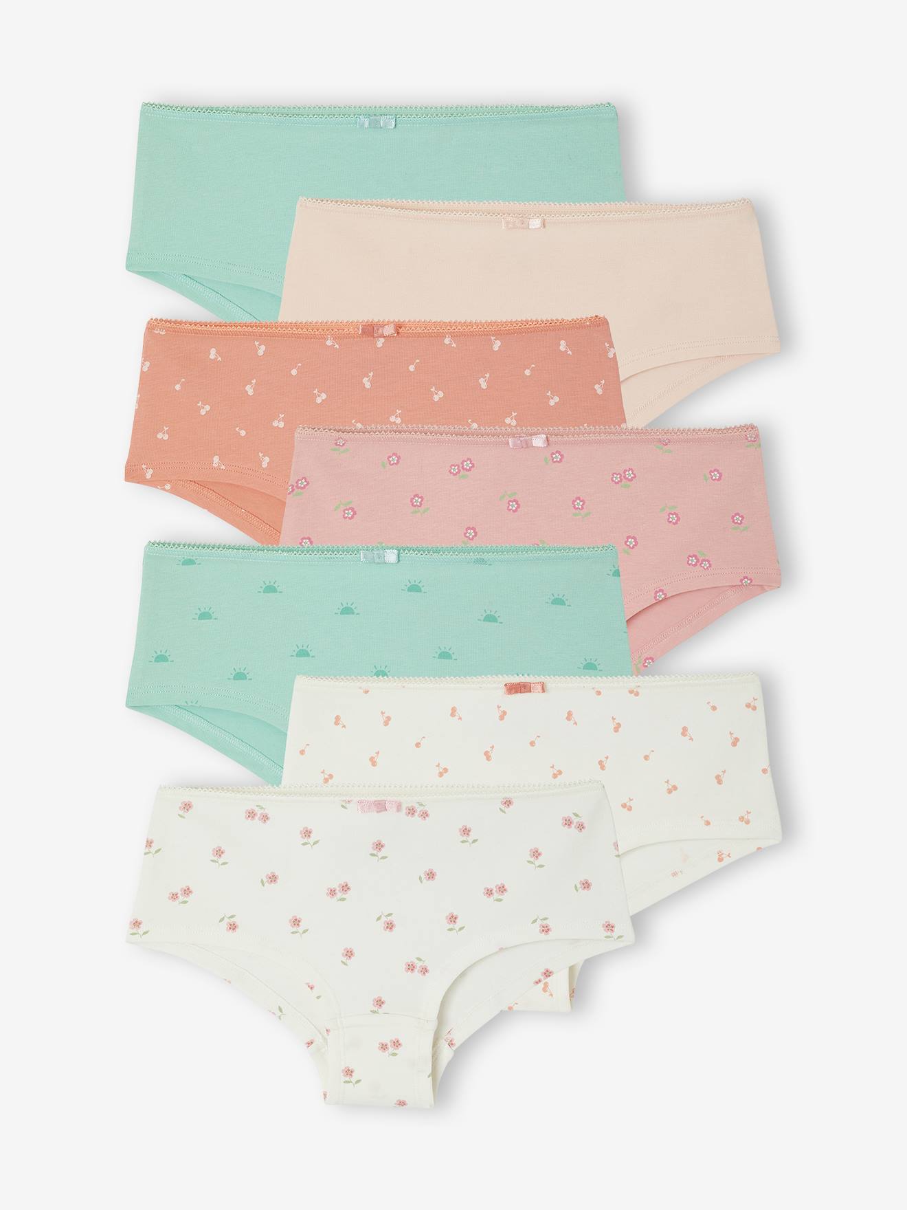 Set van 7 shorty's voor meisjes rozen afbeelding