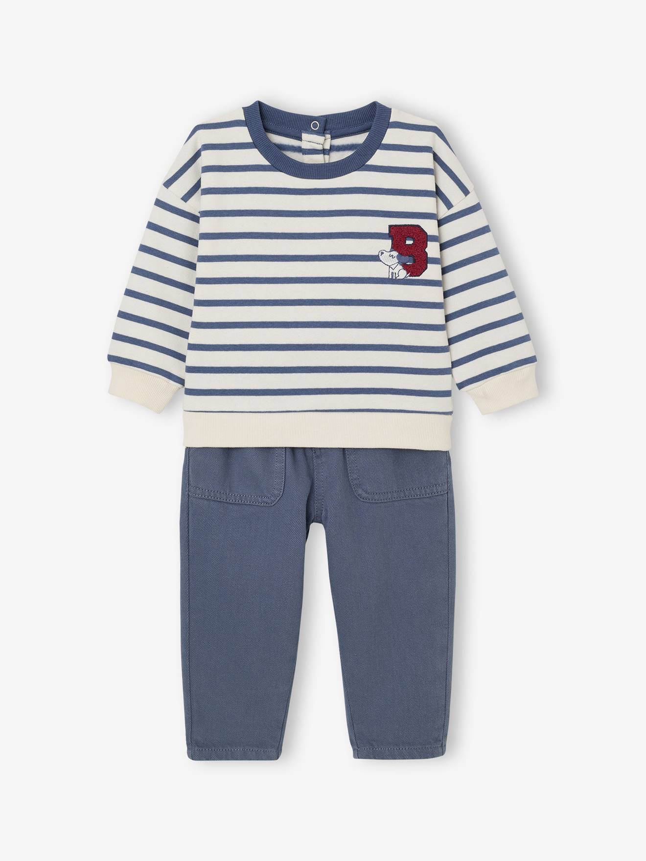 Babyset sweater + broek grijsblauw afbeelding