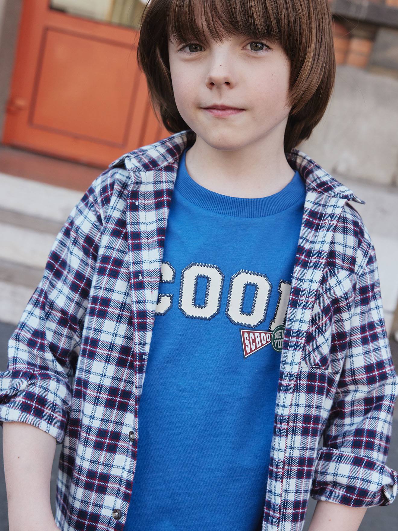 T-shirt voor jongens met print op de voorkant blauw afbeelding