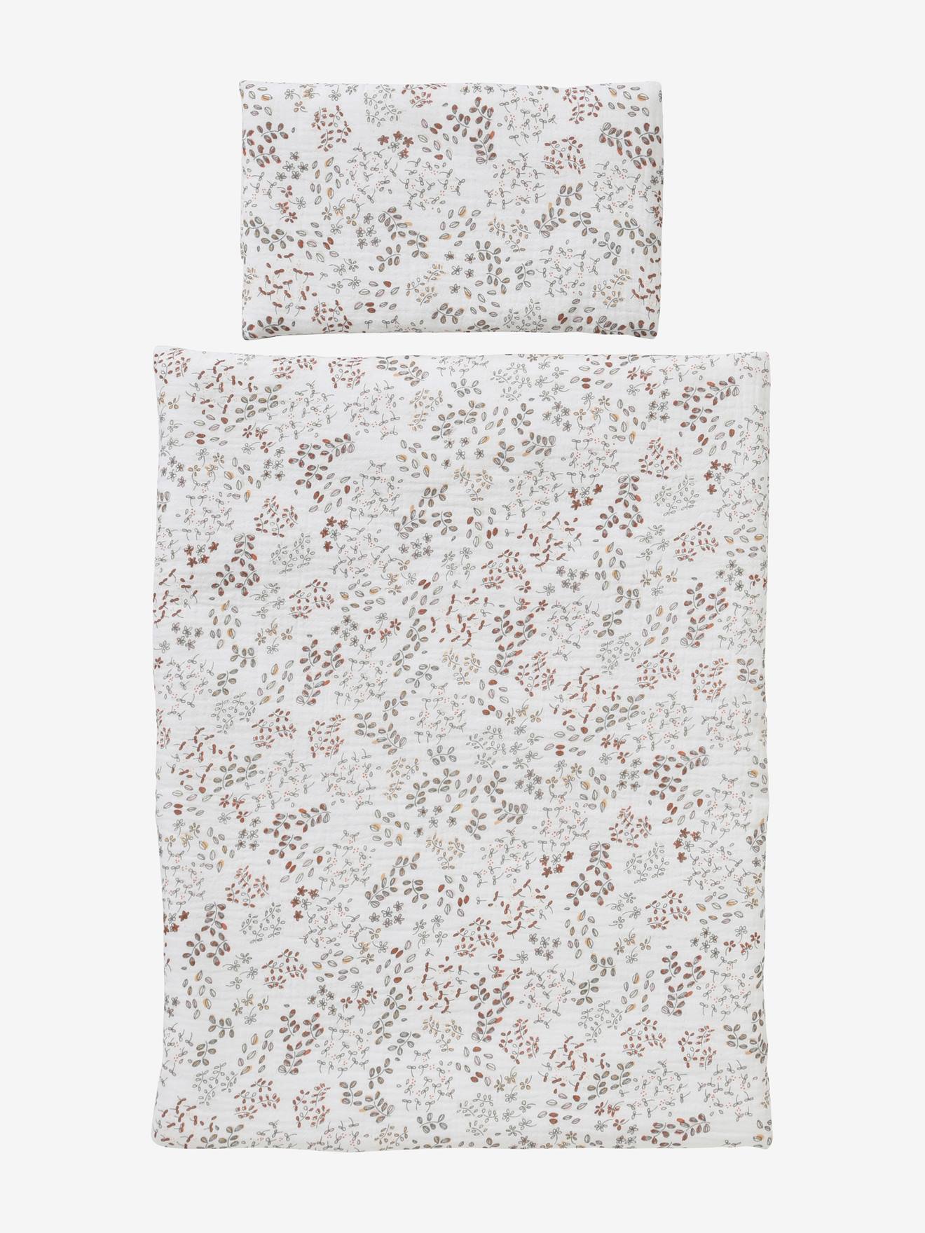 Deken + kussensloop pop van katoengaas beige afbeelding