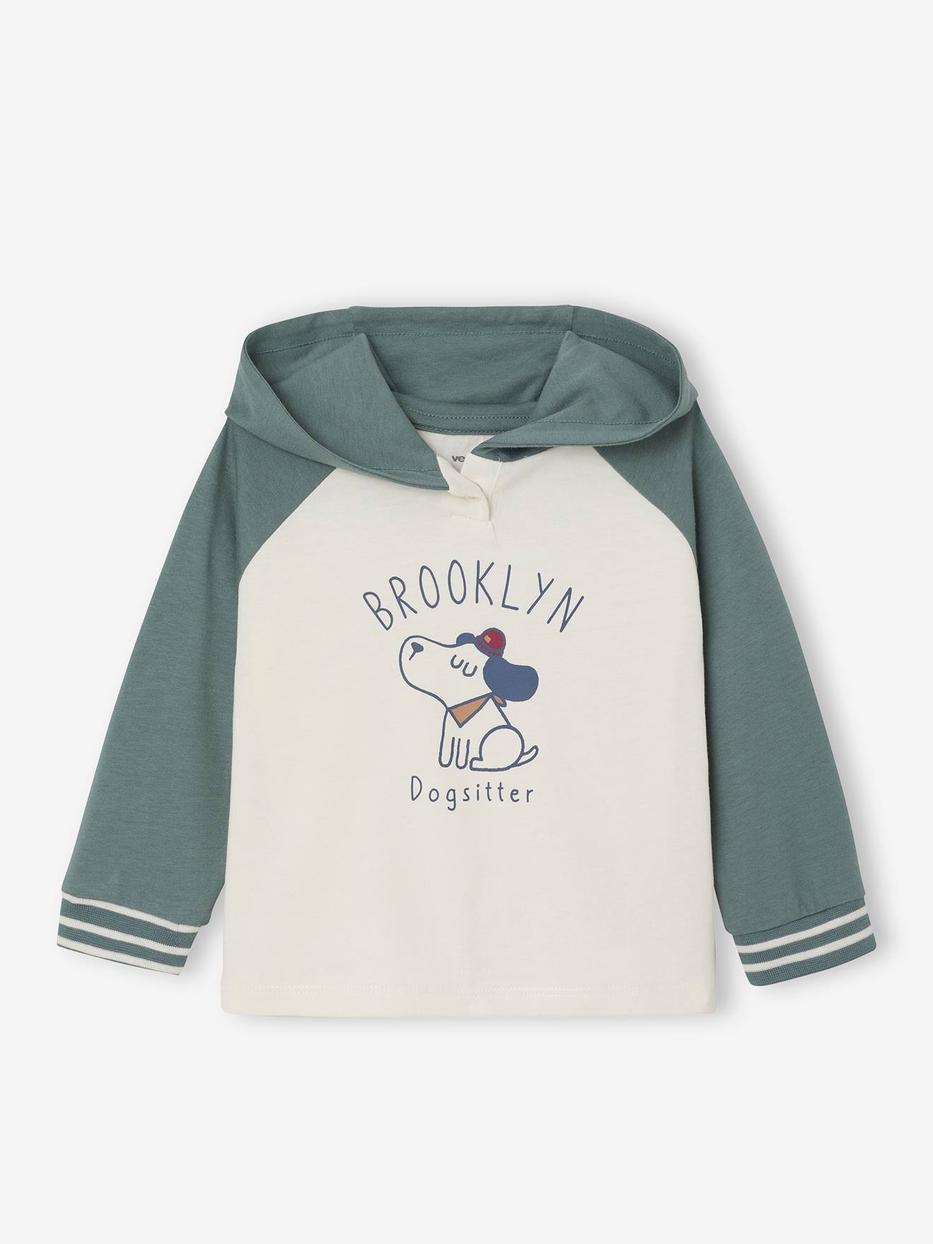 T-shirt met capuchon baby groen afbeelding