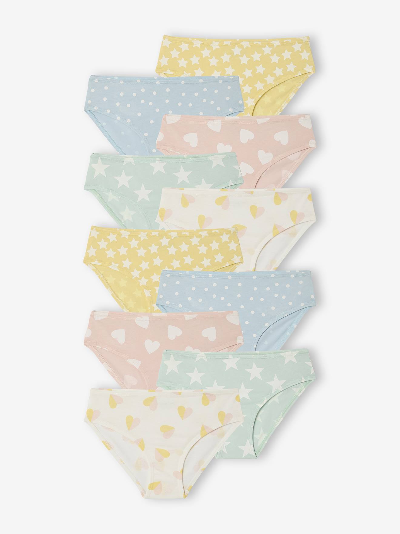 Set van 10 slipjes voor meisjes met fantasie rozen afbeelding